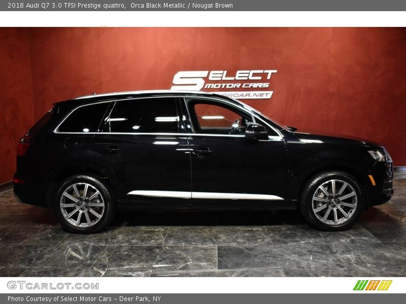 Orca Black Metallic / Nougat Brown 2018 Audi Q7 3.0 TFSI Prestige quattro