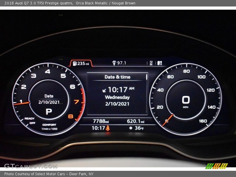 Orca Black Metallic / Nougat Brown 2018 Audi Q7 3.0 TFSI Prestige quattro