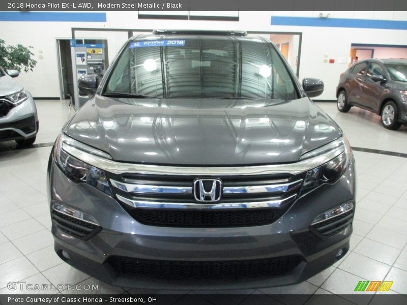 Modern Steel Metallic / Black 2018 Honda Pilot EX-L AWD