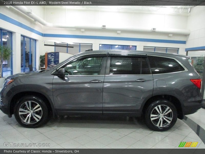 Modern Steel Metallic / Black 2018 Honda Pilot EX-L AWD