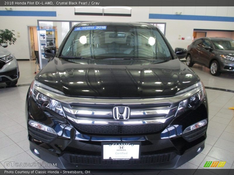 Crystal Black Pearl / Gray 2018 Honda Pilot EX-L AWD
