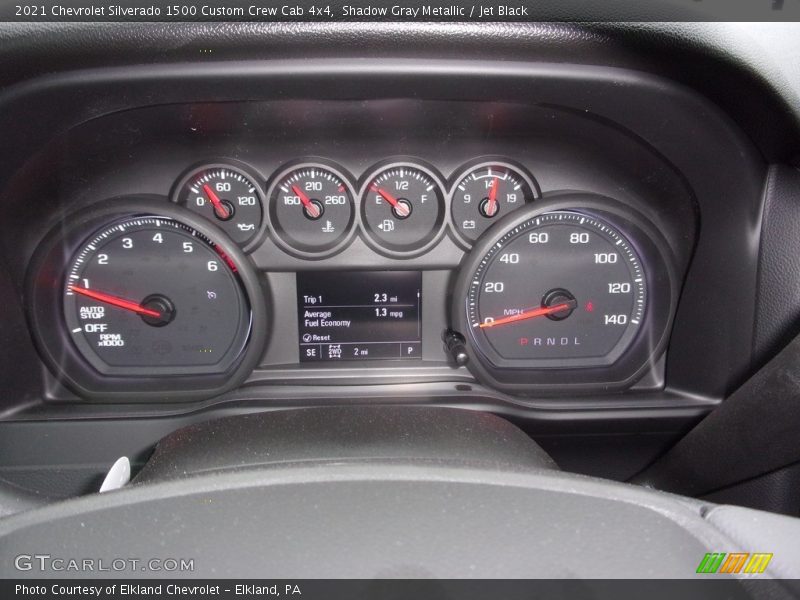 Shadow Gray Metallic / Jet Black 2021 Chevrolet Silverado 1500 Custom Crew Cab 4x4