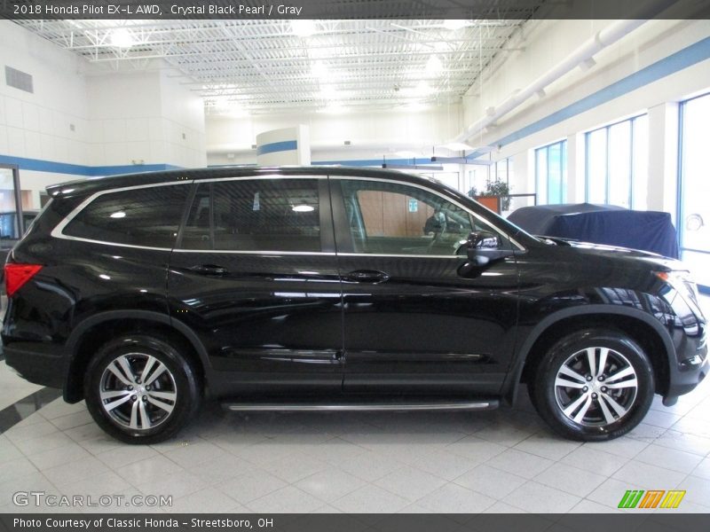 Crystal Black Pearl / Gray 2018 Honda Pilot EX-L AWD