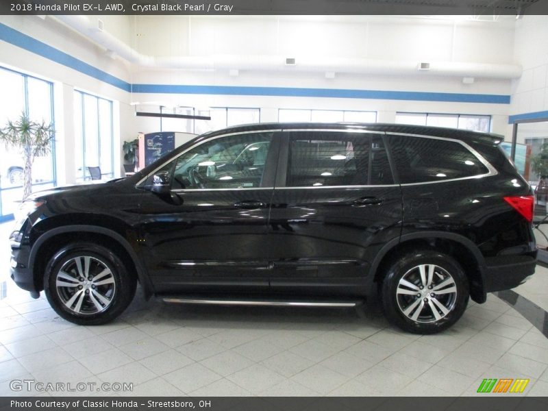 Crystal Black Pearl / Gray 2018 Honda Pilot EX-L AWD