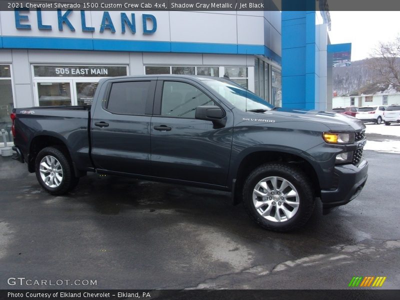 Shadow Gray Metallic / Jet Black 2021 Chevrolet Silverado 1500 Custom Crew Cab 4x4