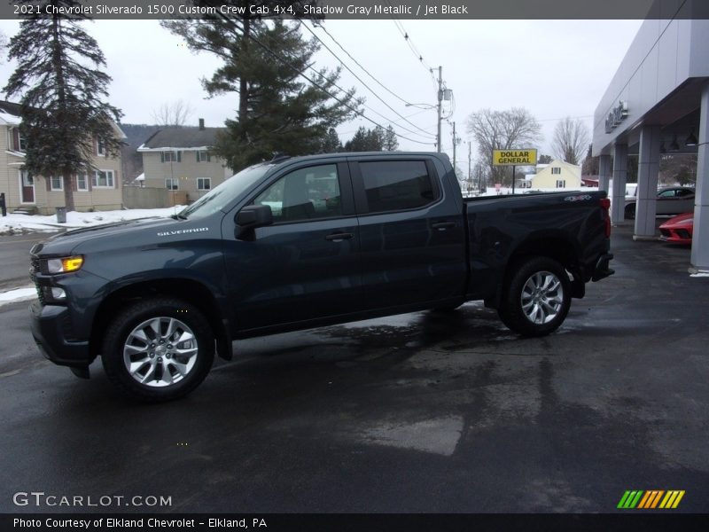 Shadow Gray Metallic / Jet Black 2021 Chevrolet Silverado 1500 Custom Crew Cab 4x4