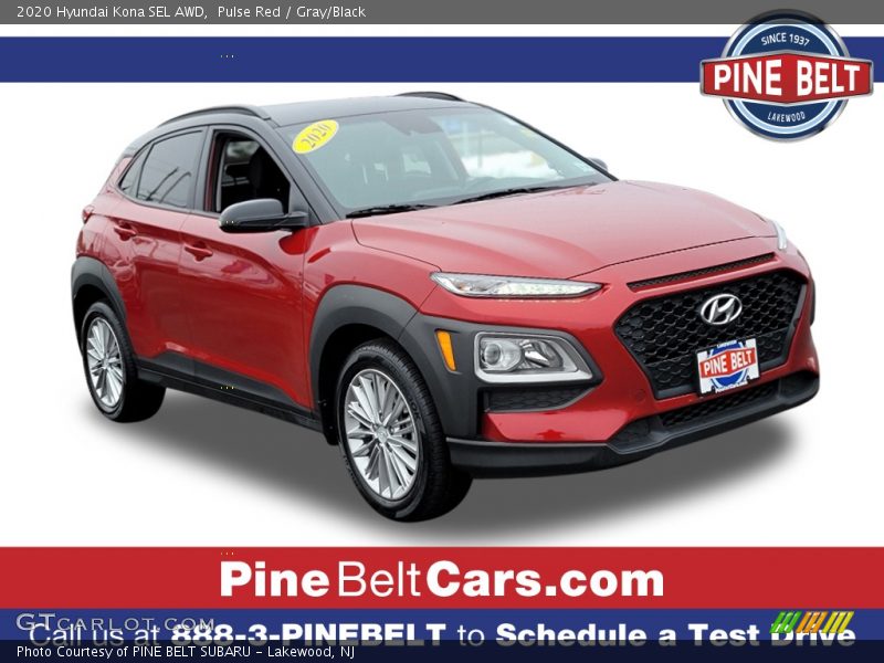 Pulse Red / Gray/Black 2020 Hyundai Kona SEL AWD