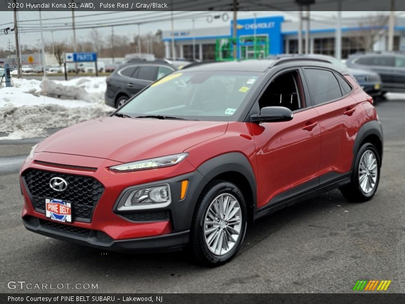 Pulse Red / Gray/Black 2020 Hyundai Kona SEL AWD