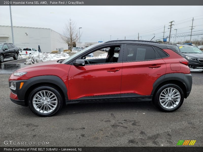 Pulse Red / Gray/Black 2020 Hyundai Kona SEL AWD