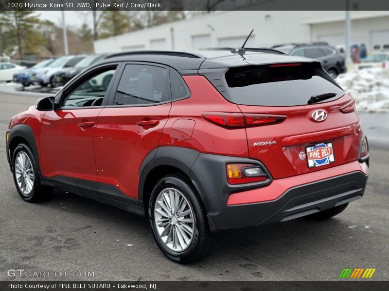 Pulse Red / Gray/Black 2020 Hyundai Kona SEL AWD