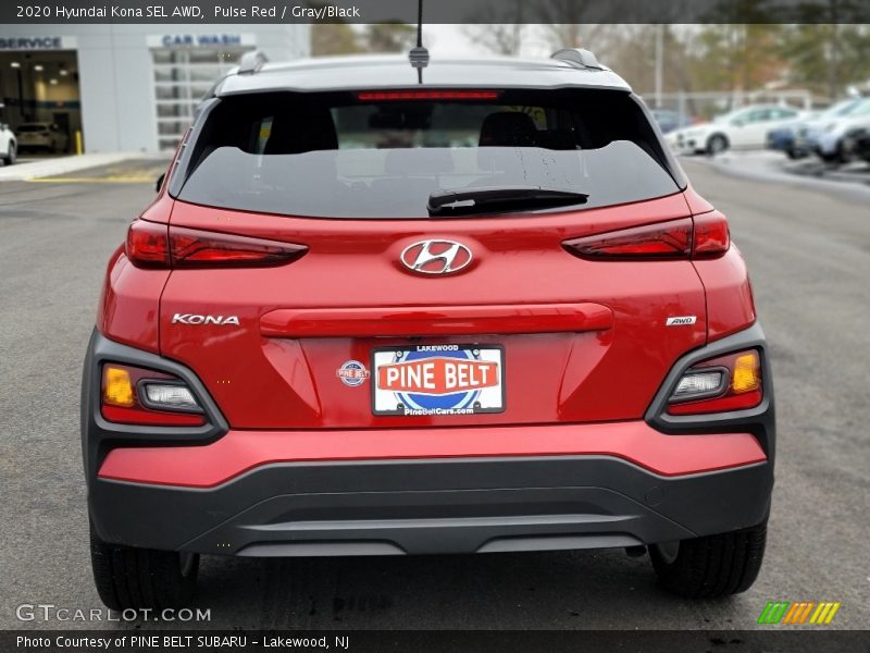 Pulse Red / Gray/Black 2020 Hyundai Kona SEL AWD