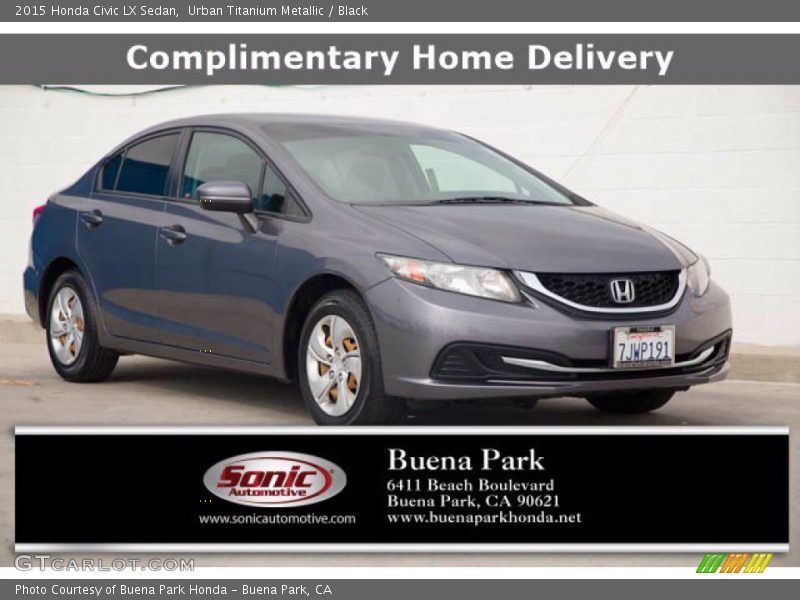Urban Titanium Metallic / Black 2015 Honda Civic LX Sedan