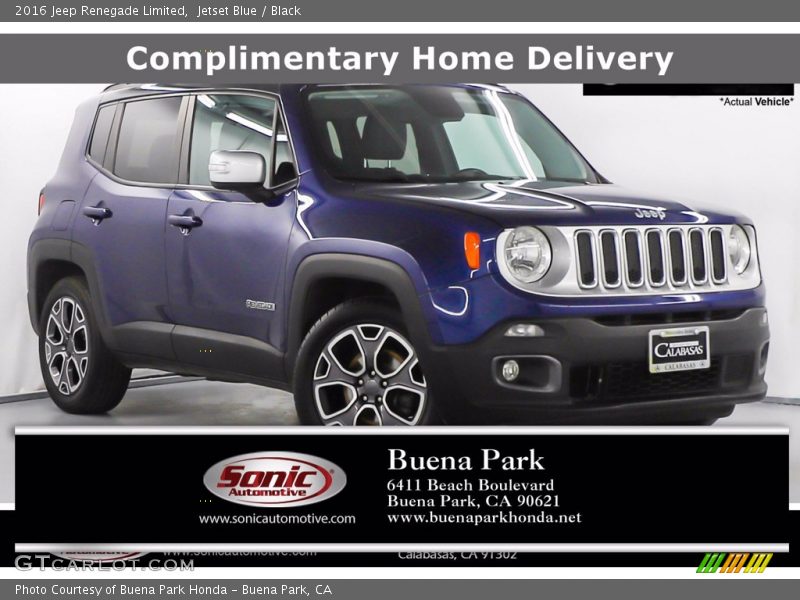 Jetset Blue / Black 2016 Jeep Renegade Limited