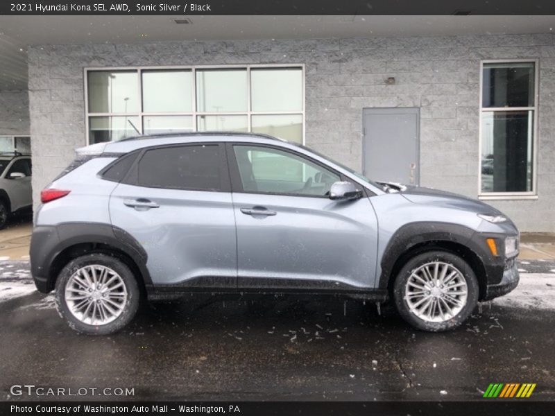 Sonic Silver / Black 2021 Hyundai Kona SEL AWD