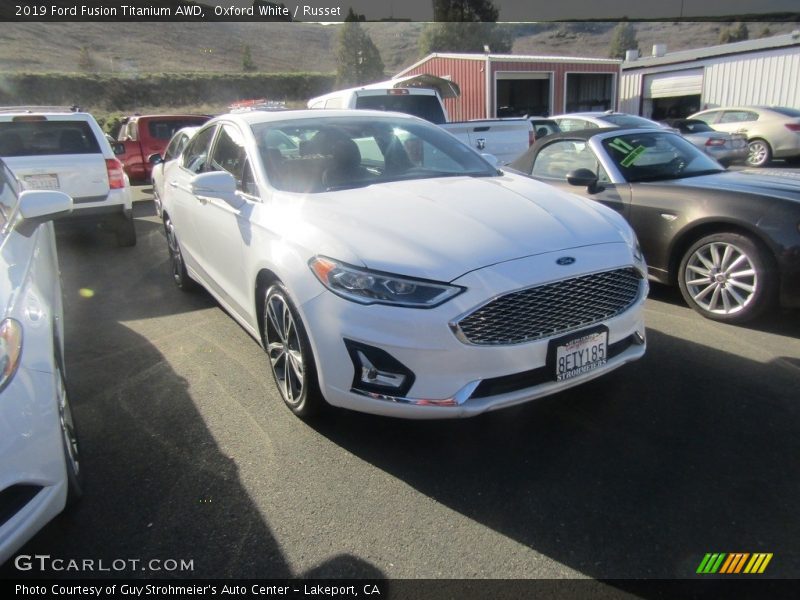 Oxford White / Russet 2019 Ford Fusion Titanium AWD