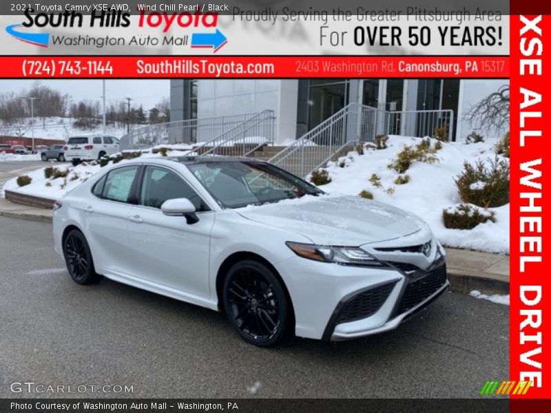 Wind Chill Pearl / Black 2021 Toyota Camry XSE AWD