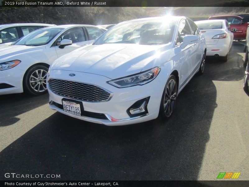 Oxford White / Russet 2019 Ford Fusion Titanium AWD