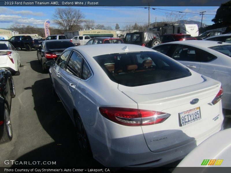 Oxford White / Russet 2019 Ford Fusion Titanium AWD