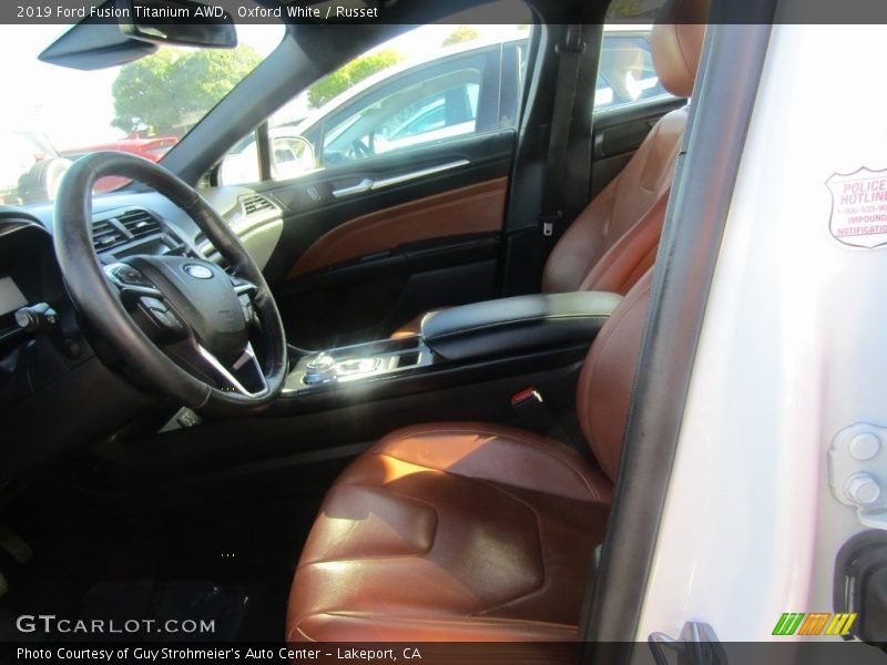 Oxford White / Russet 2019 Ford Fusion Titanium AWD