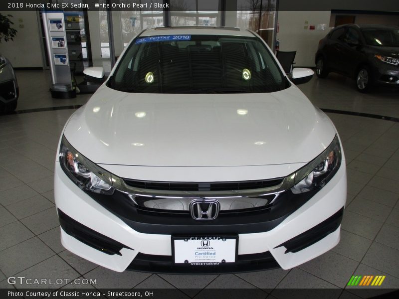 White Orchid Pearl / Black 2018 Honda Civic EX Sedan