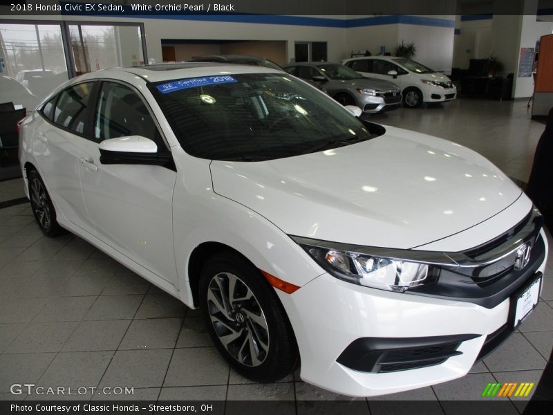 White Orchid Pearl / Black 2018 Honda Civic EX Sedan