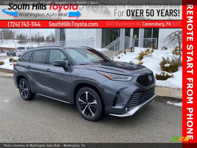 Magnetic Gray Metallic / Black 2021 Toyota Highlander XSE AWD