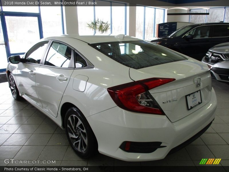White Orchid Pearl / Black 2018 Honda Civic EX Sedan