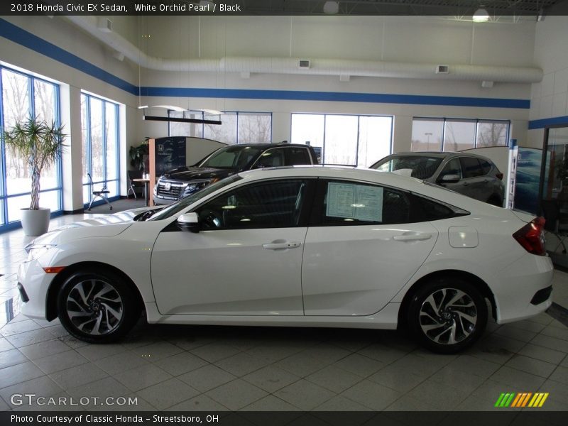 White Orchid Pearl / Black 2018 Honda Civic EX Sedan