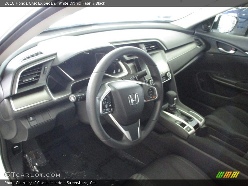 White Orchid Pearl / Black 2018 Honda Civic EX Sedan