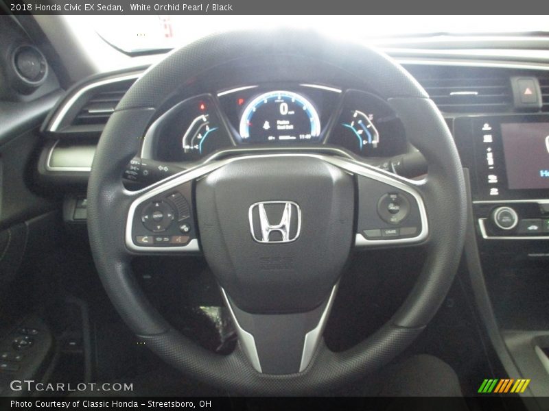 White Orchid Pearl / Black 2018 Honda Civic EX Sedan