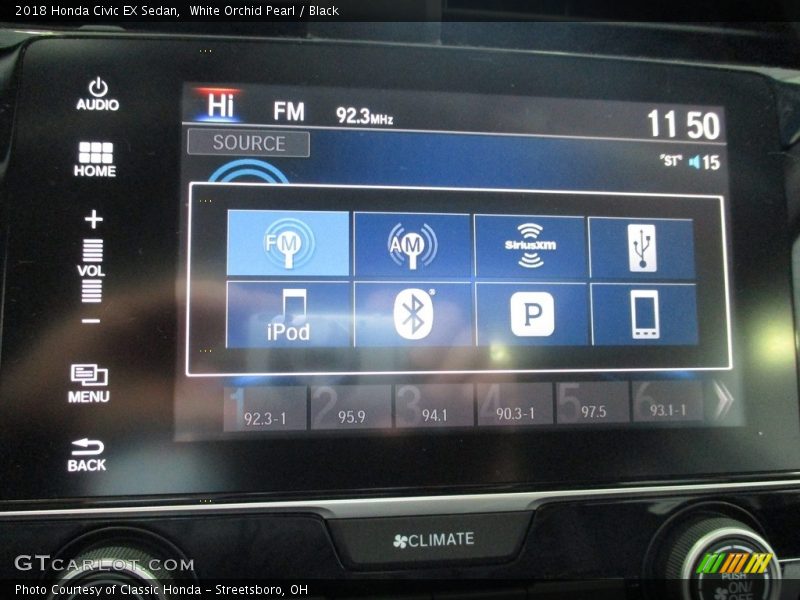 White Orchid Pearl / Black 2018 Honda Civic EX Sedan
