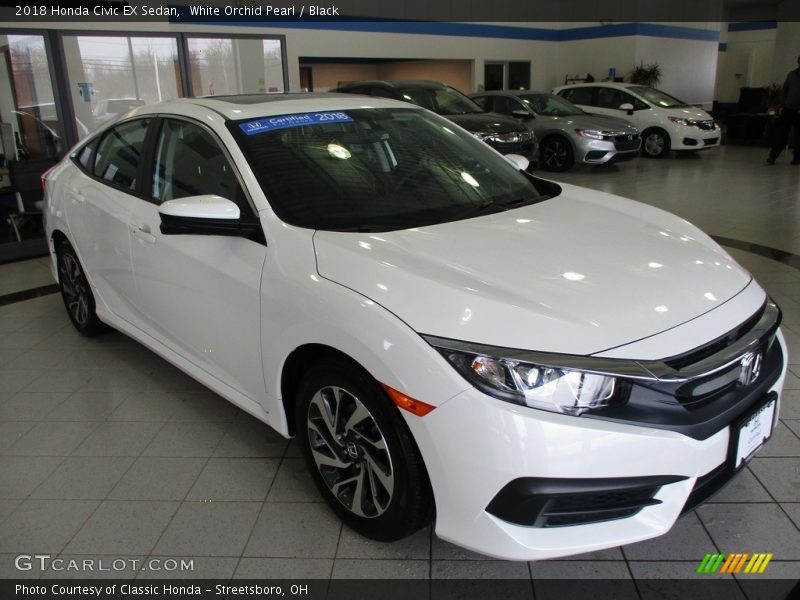 White Orchid Pearl / Black 2018 Honda Civic EX Sedan