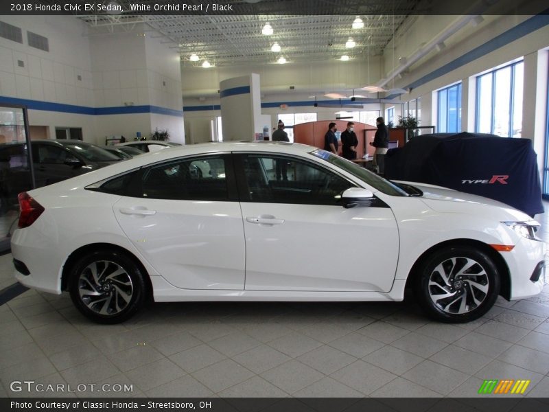 White Orchid Pearl / Black 2018 Honda Civic EX Sedan