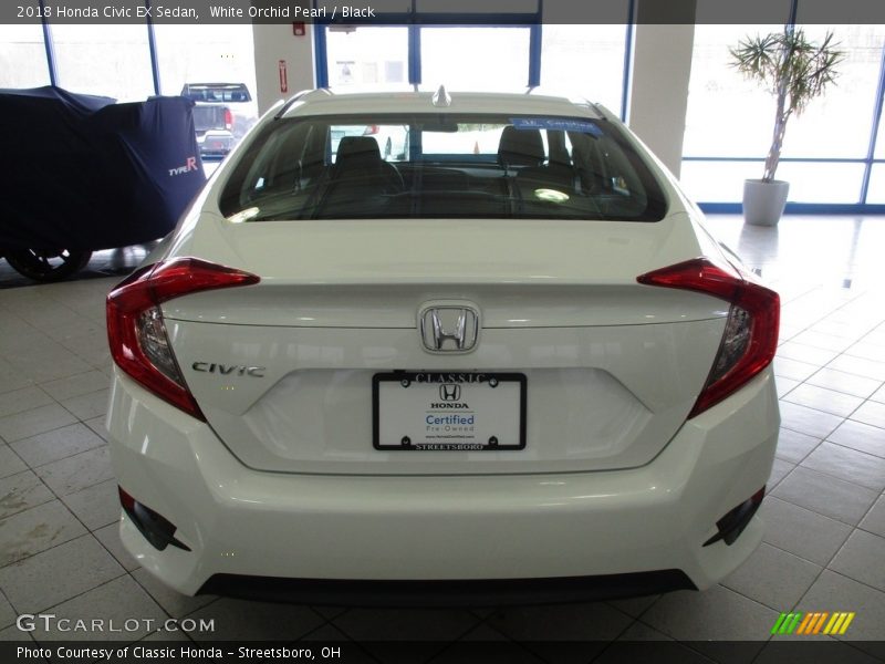 White Orchid Pearl / Black 2018 Honda Civic EX Sedan