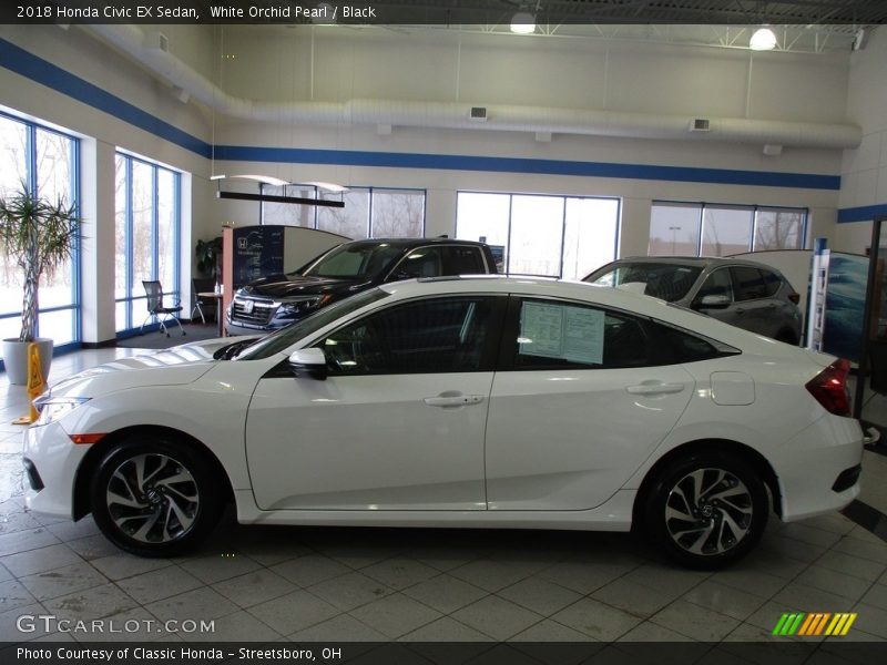 White Orchid Pearl / Black 2018 Honda Civic EX Sedan
