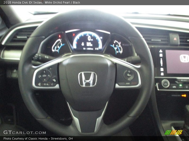 White Orchid Pearl / Black 2018 Honda Civic EX Sedan