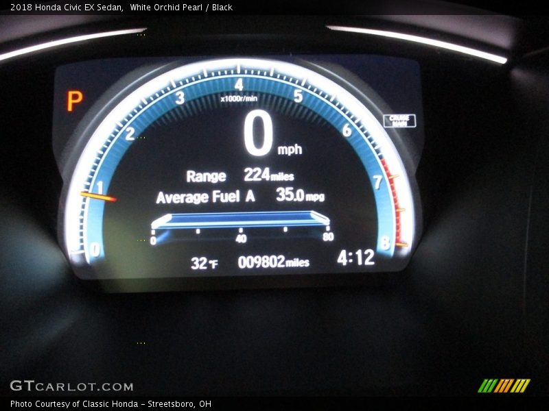 White Orchid Pearl / Black 2018 Honda Civic EX Sedan