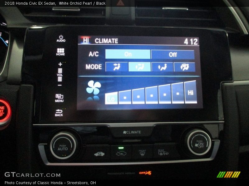 White Orchid Pearl / Black 2018 Honda Civic EX Sedan