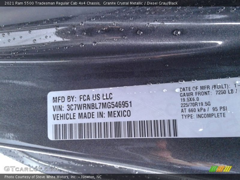 Granite Crystal Metallic / Diesel Gray/Black 2021 Ram 5500 Tradesman Regular Cab 4x4 Chassis
