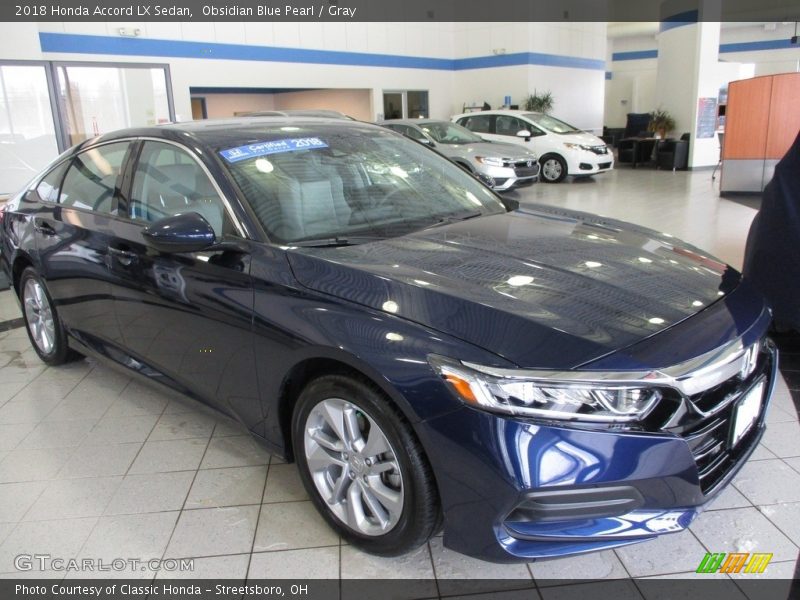 Obsidian Blue Pearl / Gray 2018 Honda Accord LX Sedan