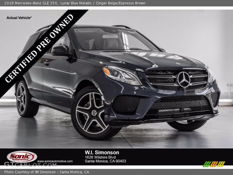Lunar Blue Metallic / Ginger Beige/Espresso Brown 2018 Mercedes-Benz GLE 350