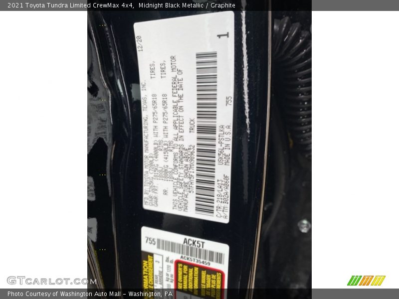 Midnight Black Metallic / Graphite 2021 Toyota Tundra Limited CrewMax 4x4