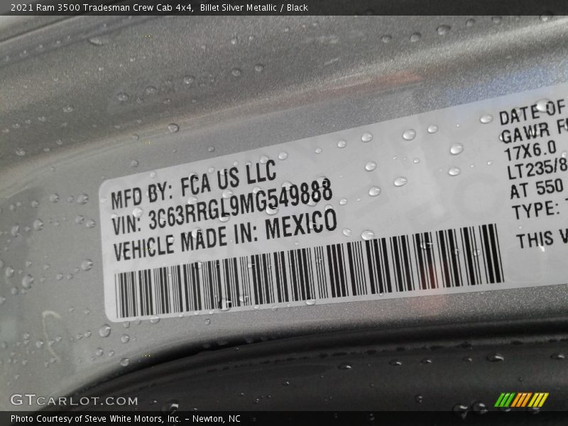 Billet Silver Metallic / Black 2021 Ram 3500 Tradesman Crew Cab 4x4