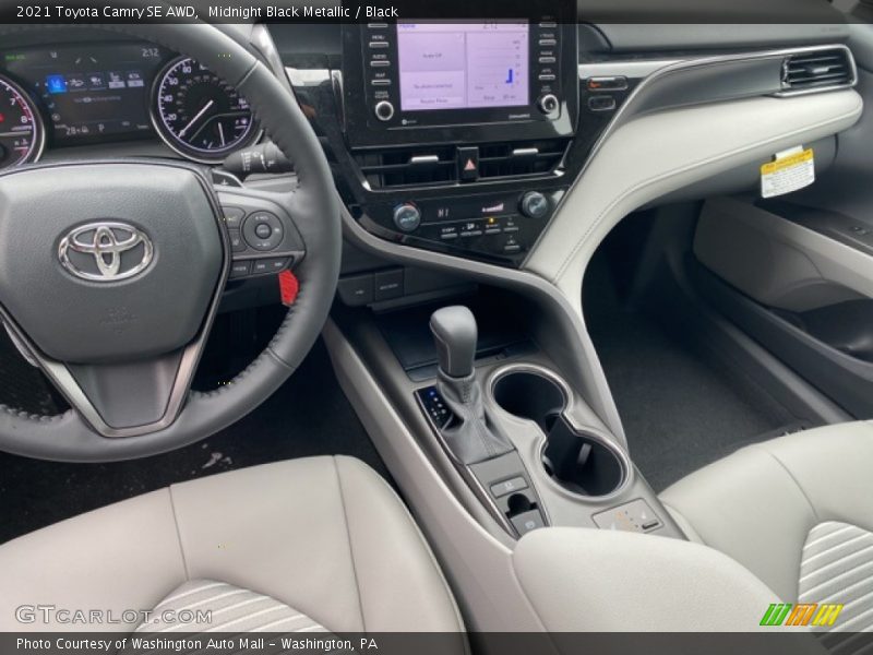 Midnight Black Metallic / Black 2021 Toyota Camry SE AWD