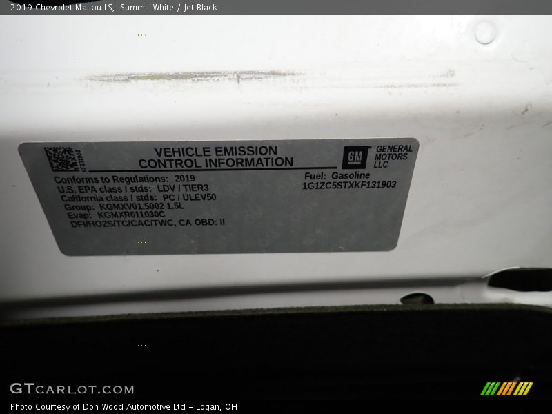 Summit White / Jet Black 2019 Chevrolet Malibu LS