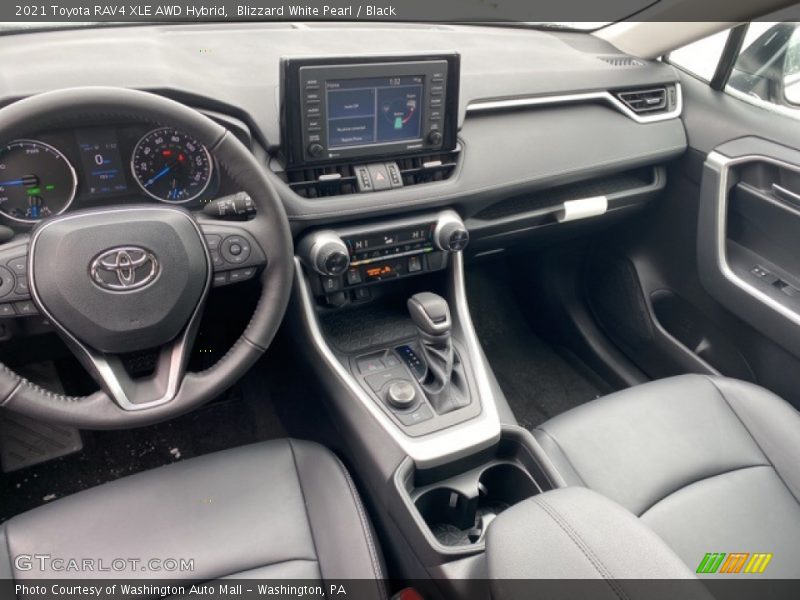Blizzard White Pearl / Black 2021 Toyota RAV4 XLE AWD Hybrid