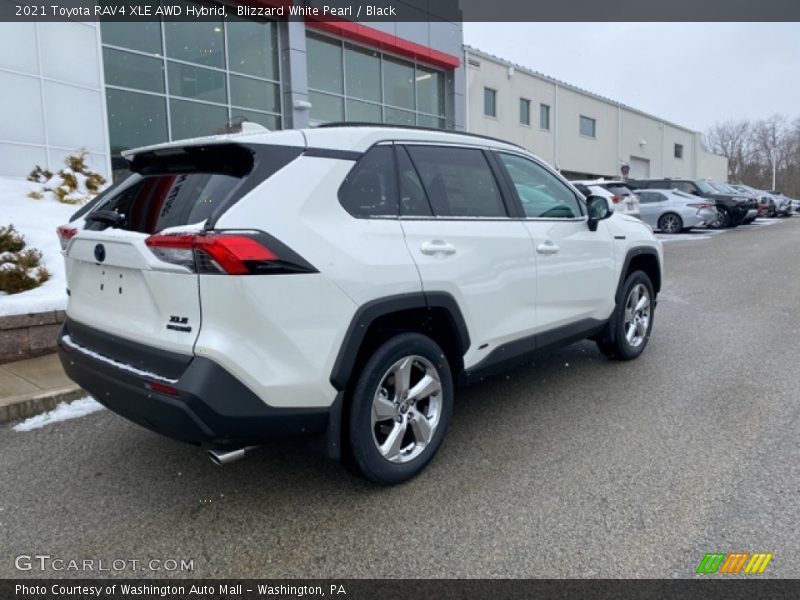 Blizzard White Pearl / Black 2021 Toyota RAV4 XLE AWD Hybrid