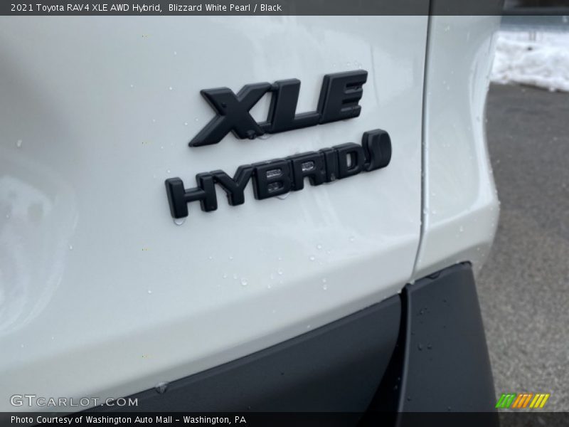 Blizzard White Pearl / Black 2021 Toyota RAV4 XLE AWD Hybrid