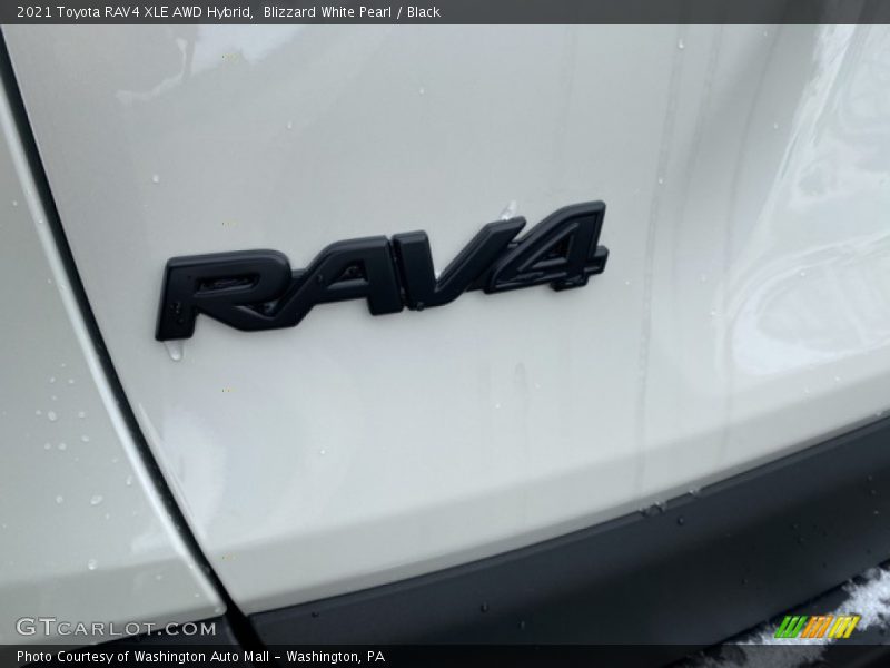 Blizzard White Pearl / Black 2021 Toyota RAV4 XLE AWD Hybrid