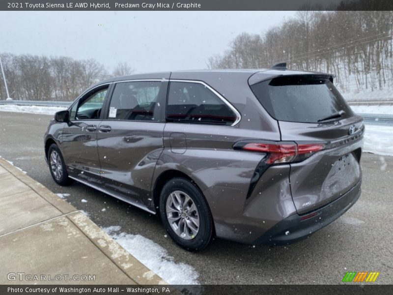 Predawn Gray Mica / Graphite 2021 Toyota Sienna LE AWD Hybrid